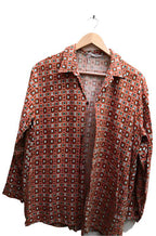 Vintage womens long sleeve orange pattern medium shirt