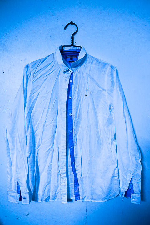 Vintage women white Tommy Hilfiger long sleeve shirt UK 10|L31 W20|SKU 6542