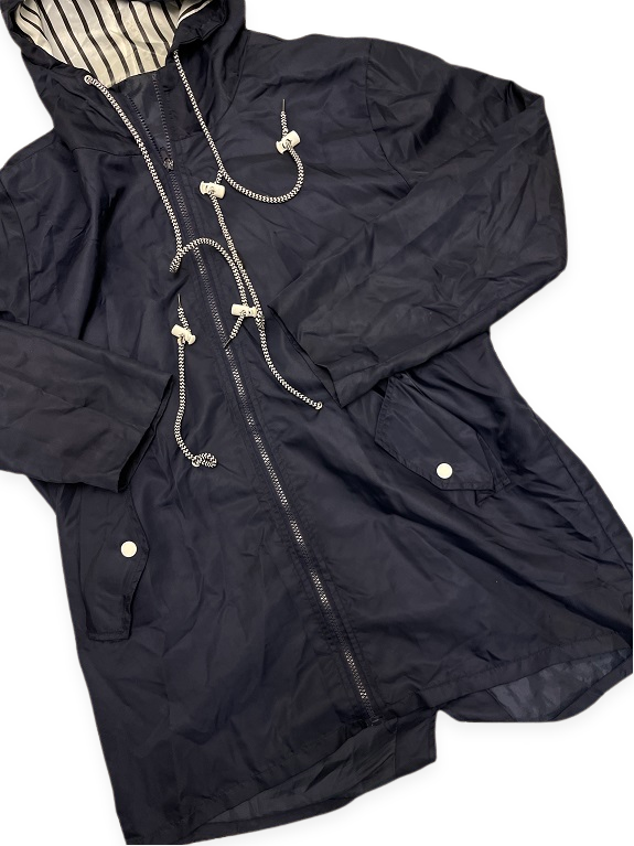 Rubynee Vintage y2k Navy blue lightweight waterproof raincoat hoodie