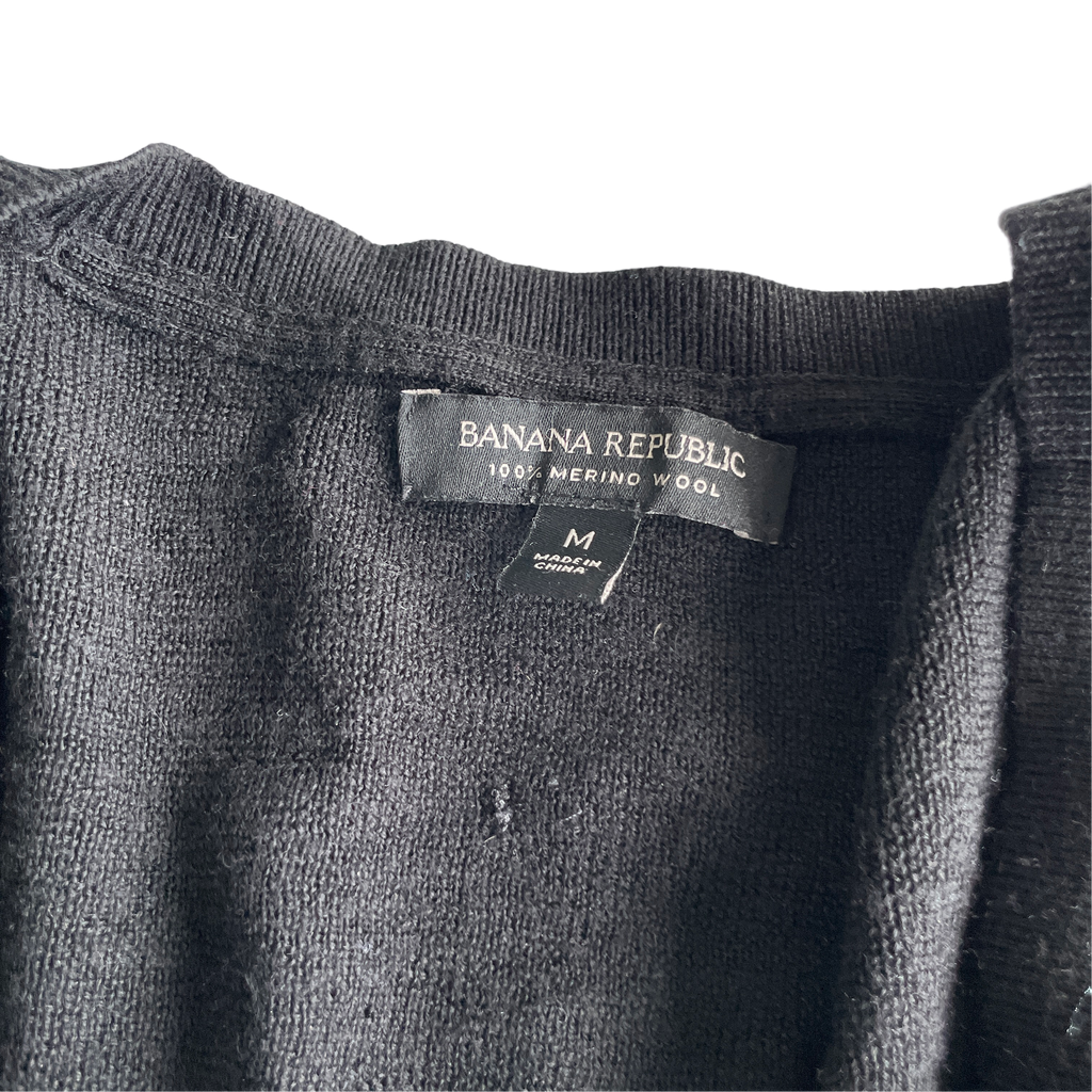 Banana republic Soft Touch V-Neck Cardigan with Gathered Shoulders