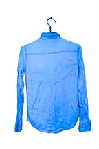 Vintage men Vila blue denim long sleeve shirt in XS|L27 W17|SKU 6543
