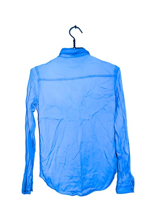 Vintage men Vila blue denim long sleeve shirt in XS|L27 W17|SKU 6543