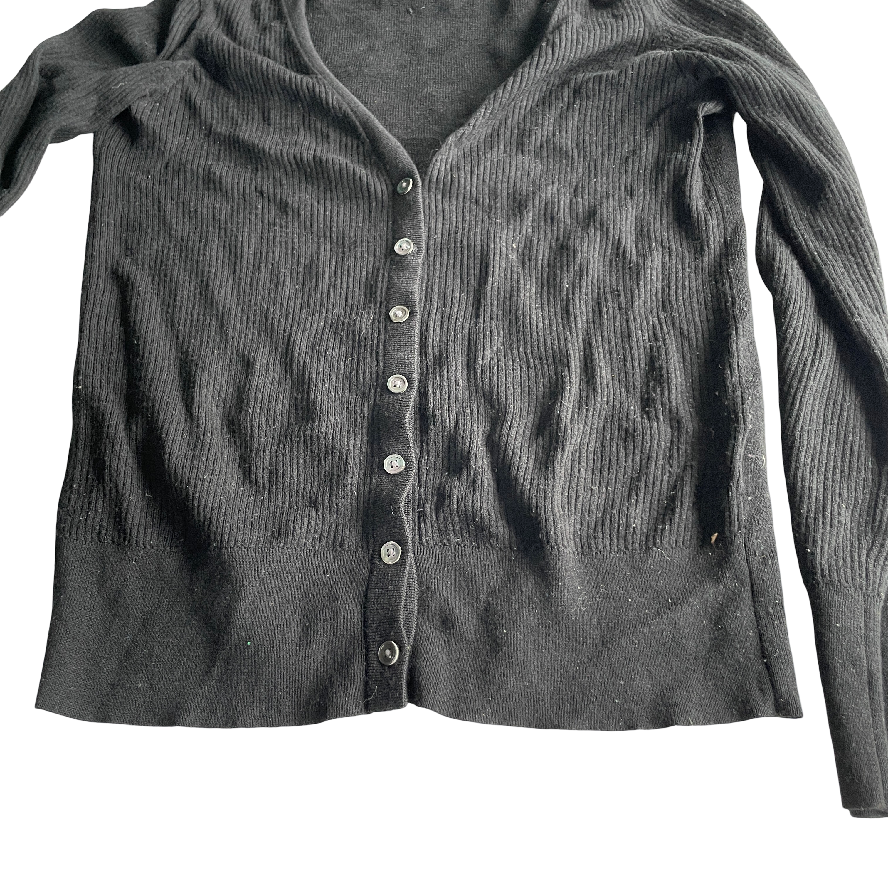 Banana republic Soft Touch V-Neck Cardigan with Gathered Shoulders