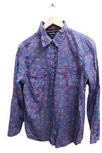 Vintage made in India purple abstract print fitted mens shirt