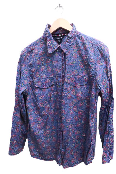 Vintage made in India purple abstract print fitted mens shirt