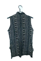 Vintage women Prima collection black stripe sleeveless viscose top size 14|SKU 6544