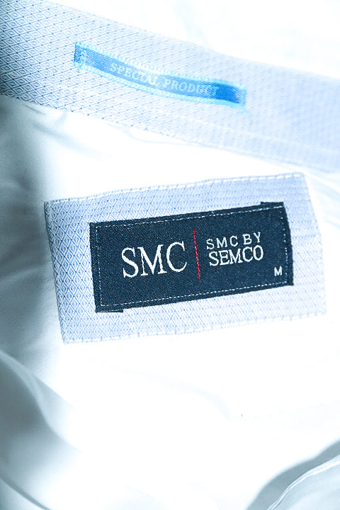 Vintage SMC by Semco men white short sleeve shirt in M|L28 W20|SKU 6545