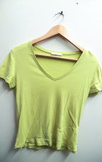 Vintage neon green womens vneck tshirt
