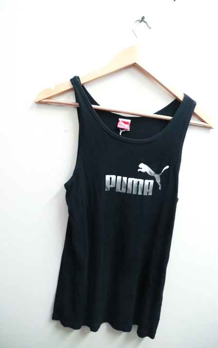 Vintage Black Puma Ess No 1 LogoTank Short Sleeve T-Shirt