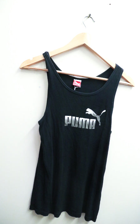 Vintage Black Puma Ess No 1 LogoTank Short Sleeve T-Shirt