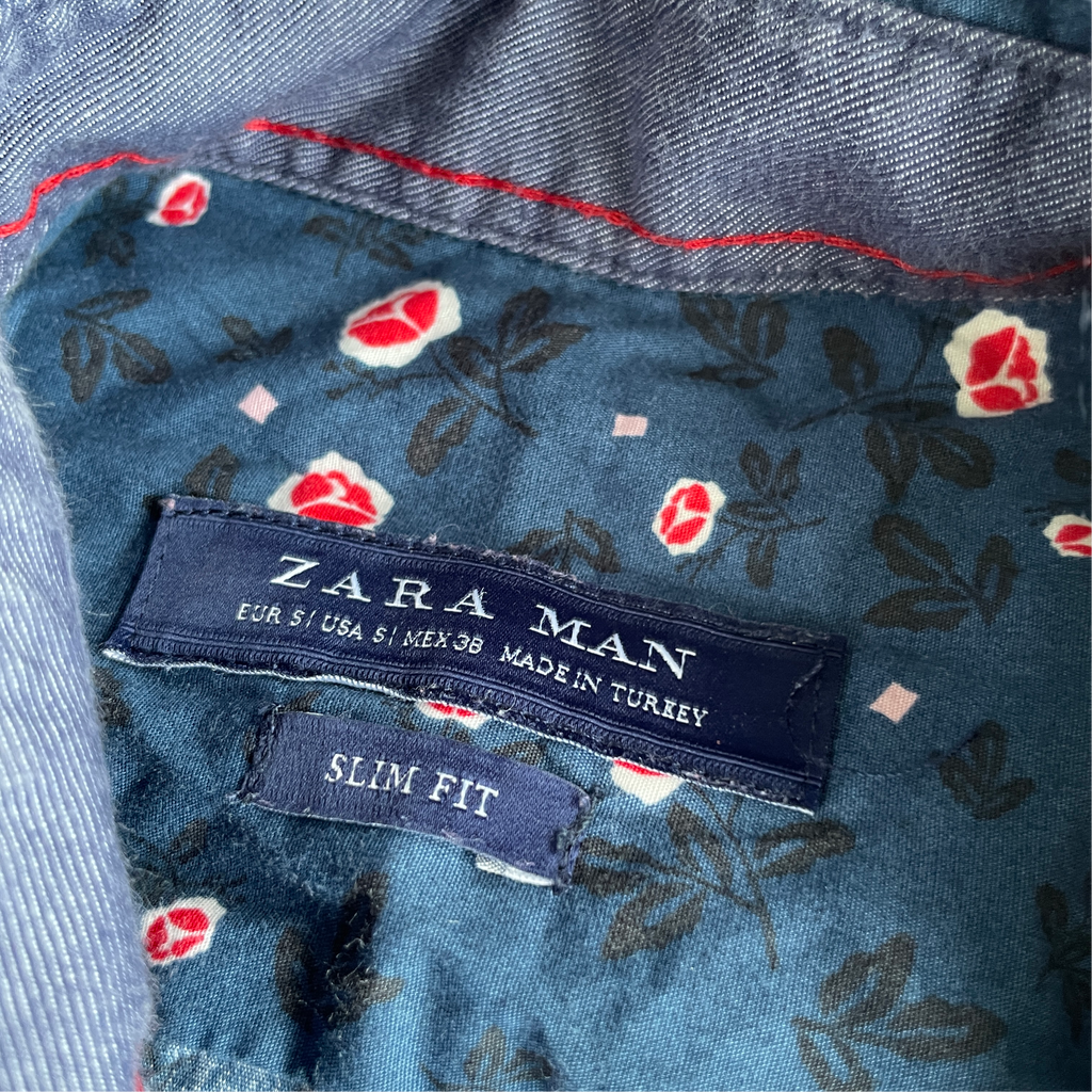 ZARA Print Multi Slim Fit Button-Down Shirt