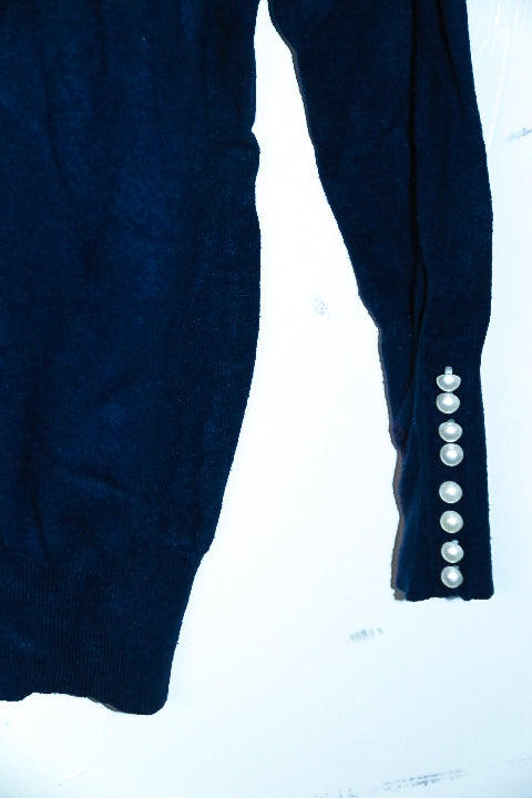 Vintage women Savida navy blue crew neck sweatshirt in S|L24 W17|SKU 6548