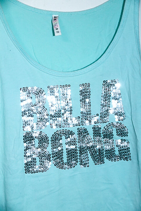 Vintage women studded Billabong print blue tank top in L|L26 W17|SKU 6549