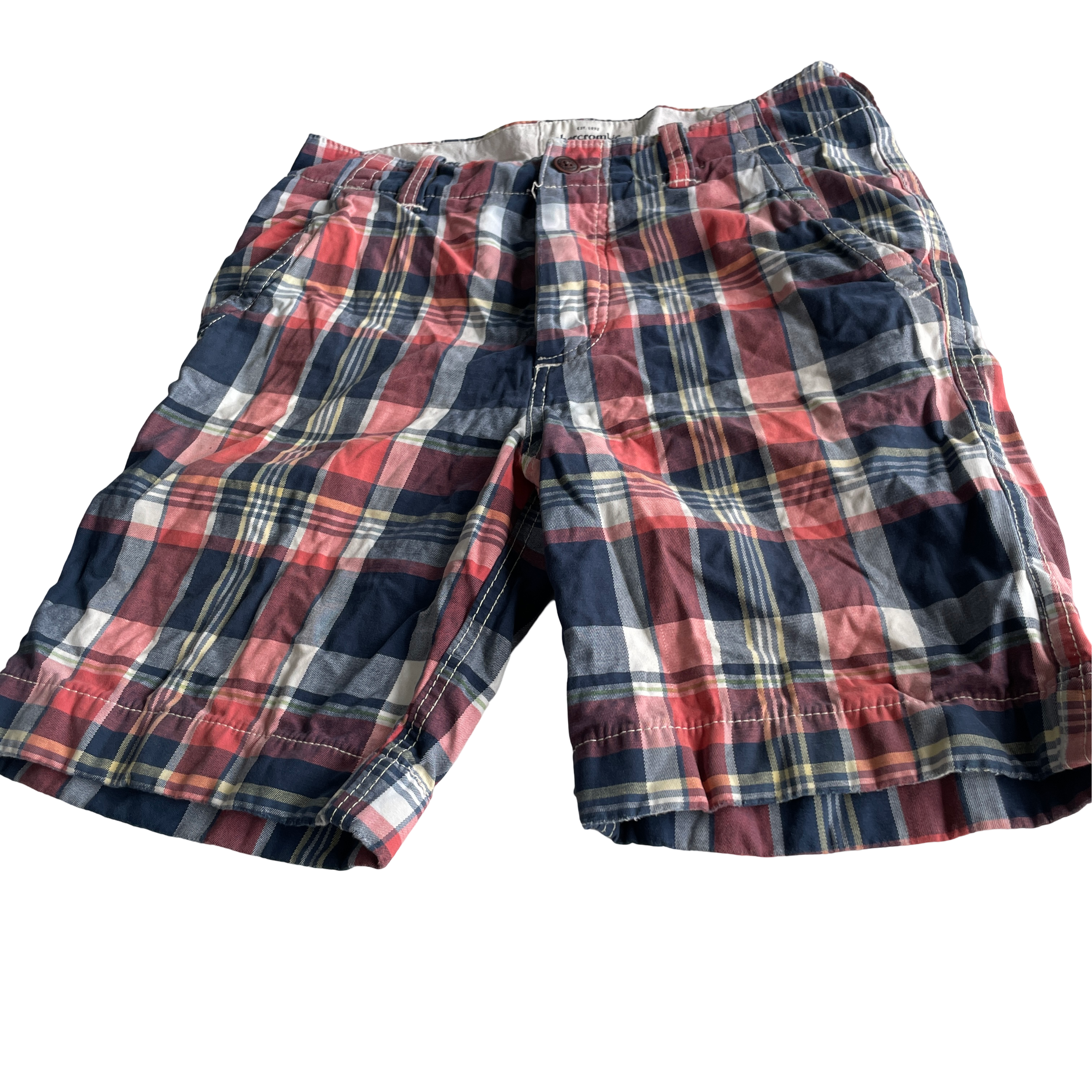 Vintage Abercrombie Men’s Crazy Checkered Plaid Grunge Patchwork Shorts