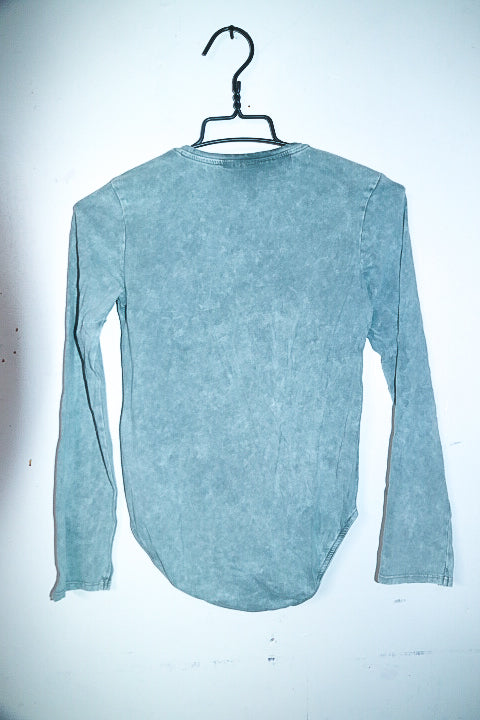 VINTAGE ZARA GIRLS PINK FLOYD PRINT GREY BODY SUIT IN S|L24 W16|SKU 6551