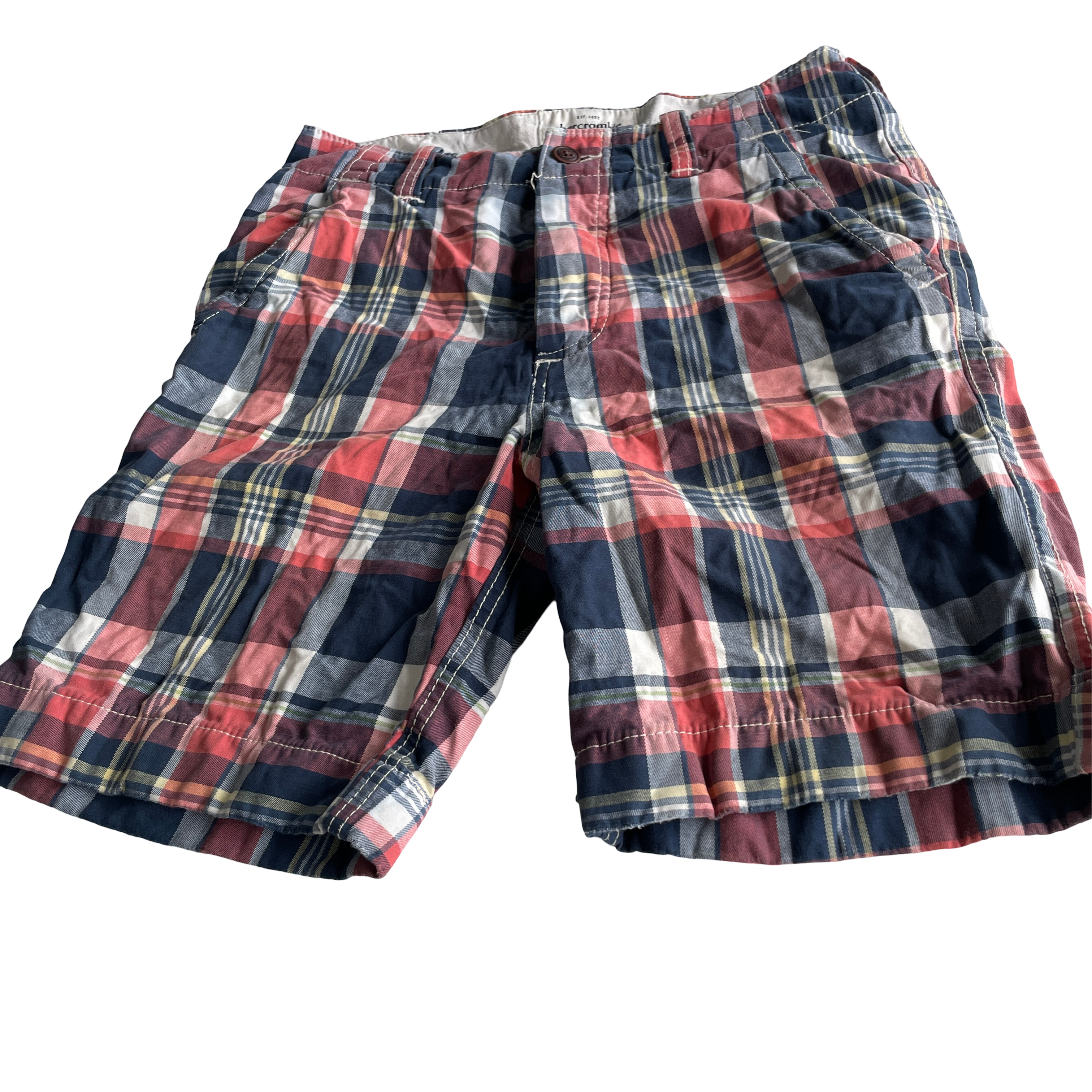 Vintage Abercrombie Men’s Crazy Checkered Plaid Grunge Patchwork Shorts