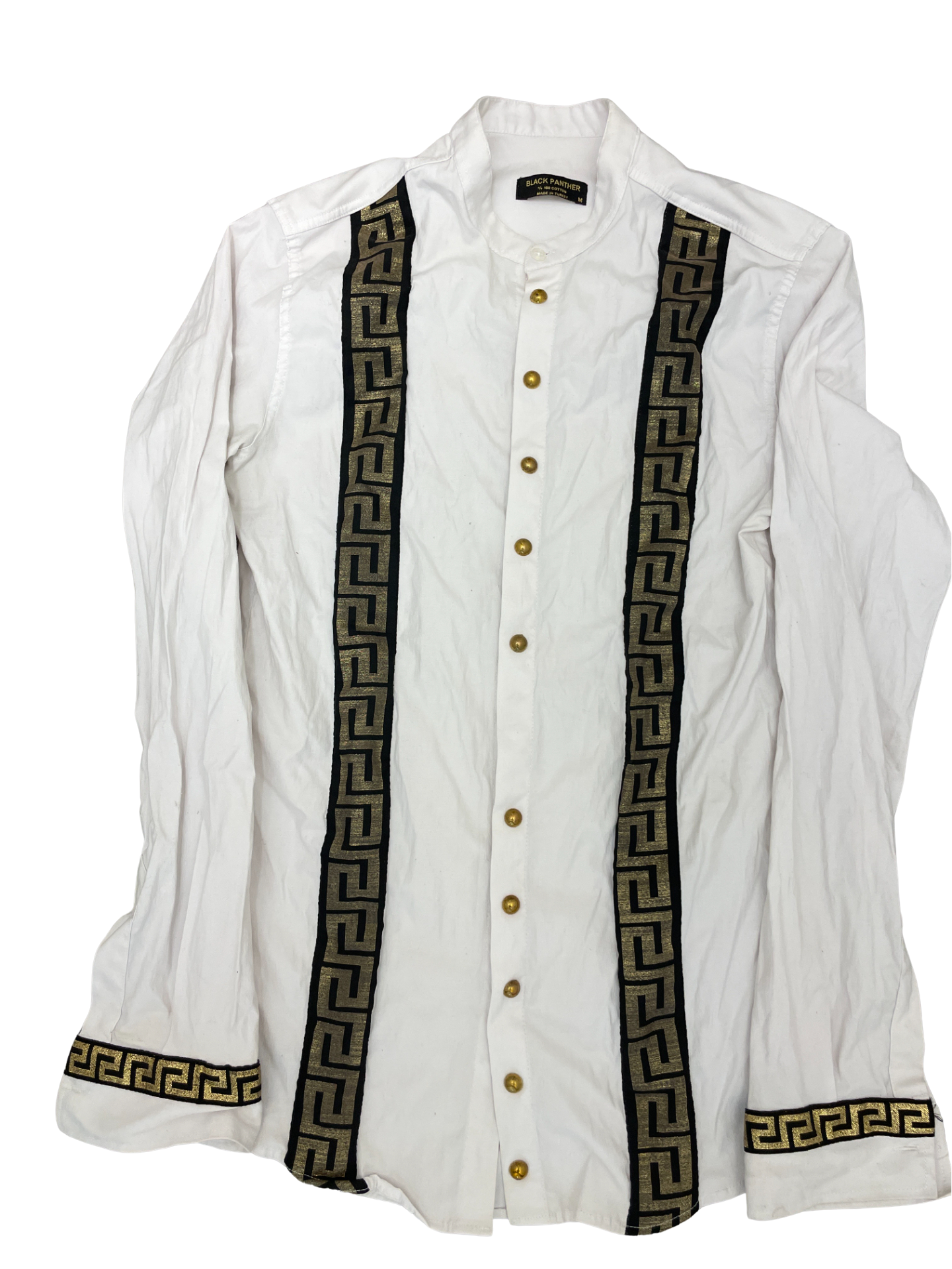 Rubynee Vintage y2k versace greca detailed cotton white long sleeve shirt