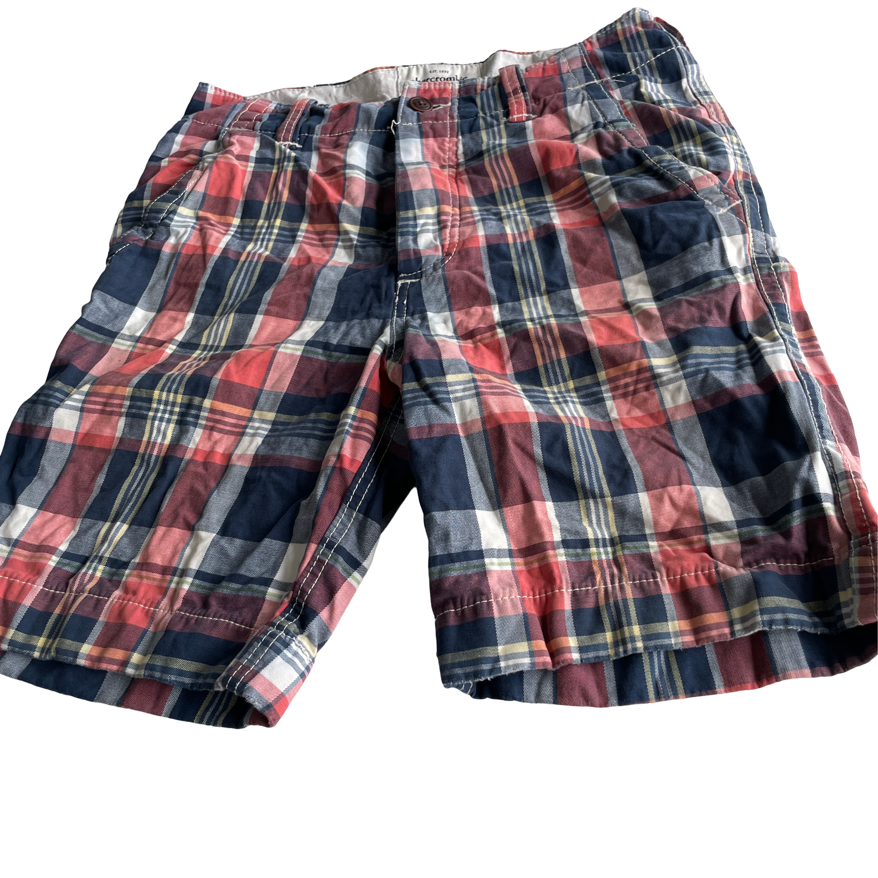 Vintage Abercrombie Men’s Crazy Checkered Plaid Grunge Patchwork Shorts