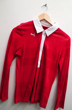 Vintage Puma Rugby red small long sleeve polo shirt