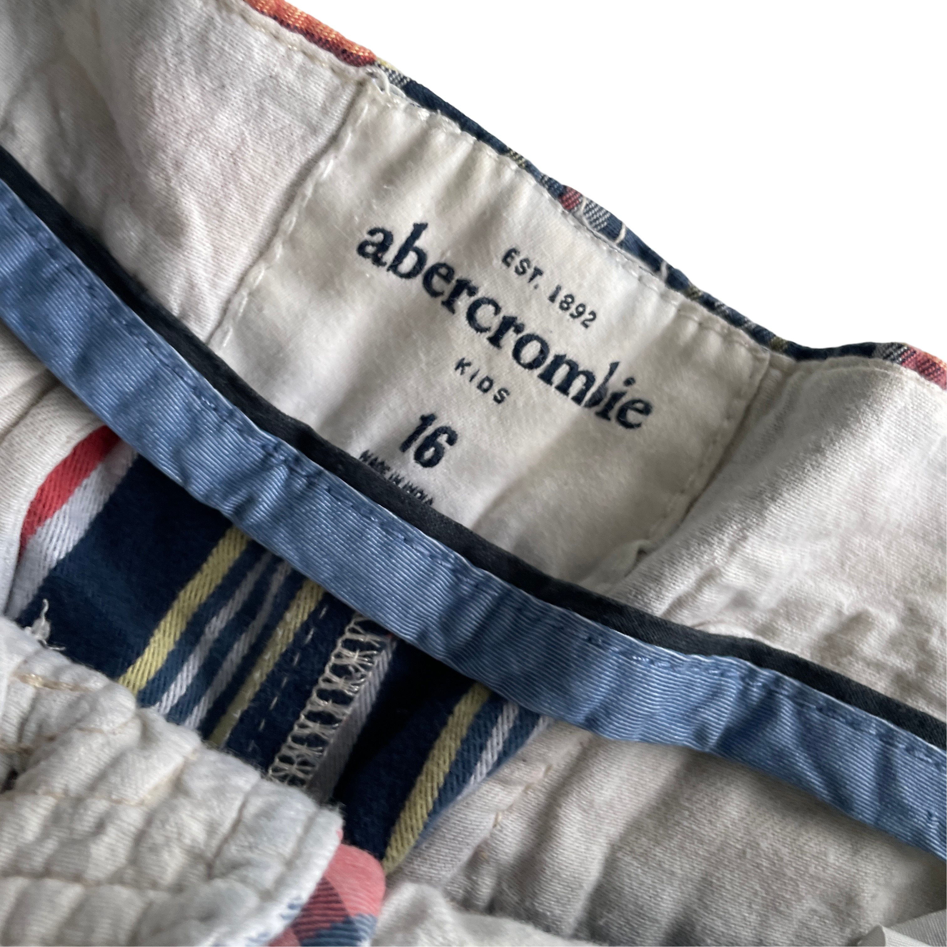 Vintage Abercrombie Men’s Crazy Checkered Plaid Grunge Patchwork Shorts