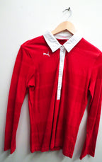 Vintage Puma Rugby red small long sleeve polo shirt