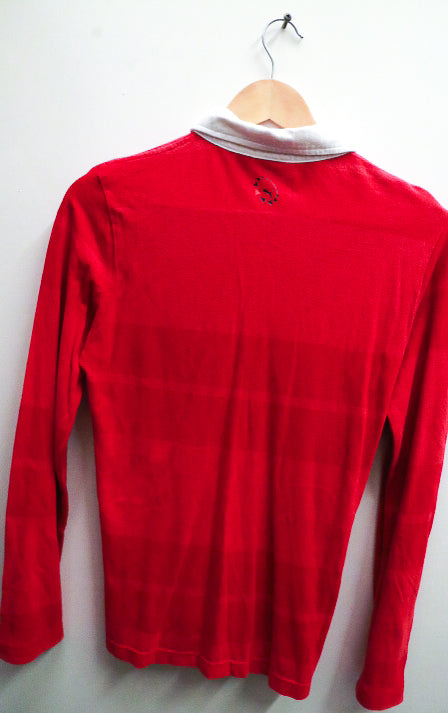 Vintage Puma Rugby red small long sleeve polo shirt