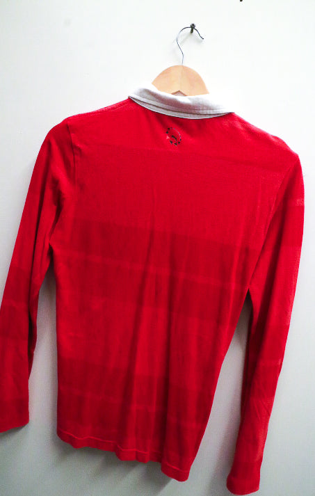 Vintage Puma Rugby red small long sleeve polo shirt
