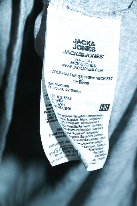 Vintage men Jack & jones core plain grey short sleeve tees in L|L27 W20|SKU 6552