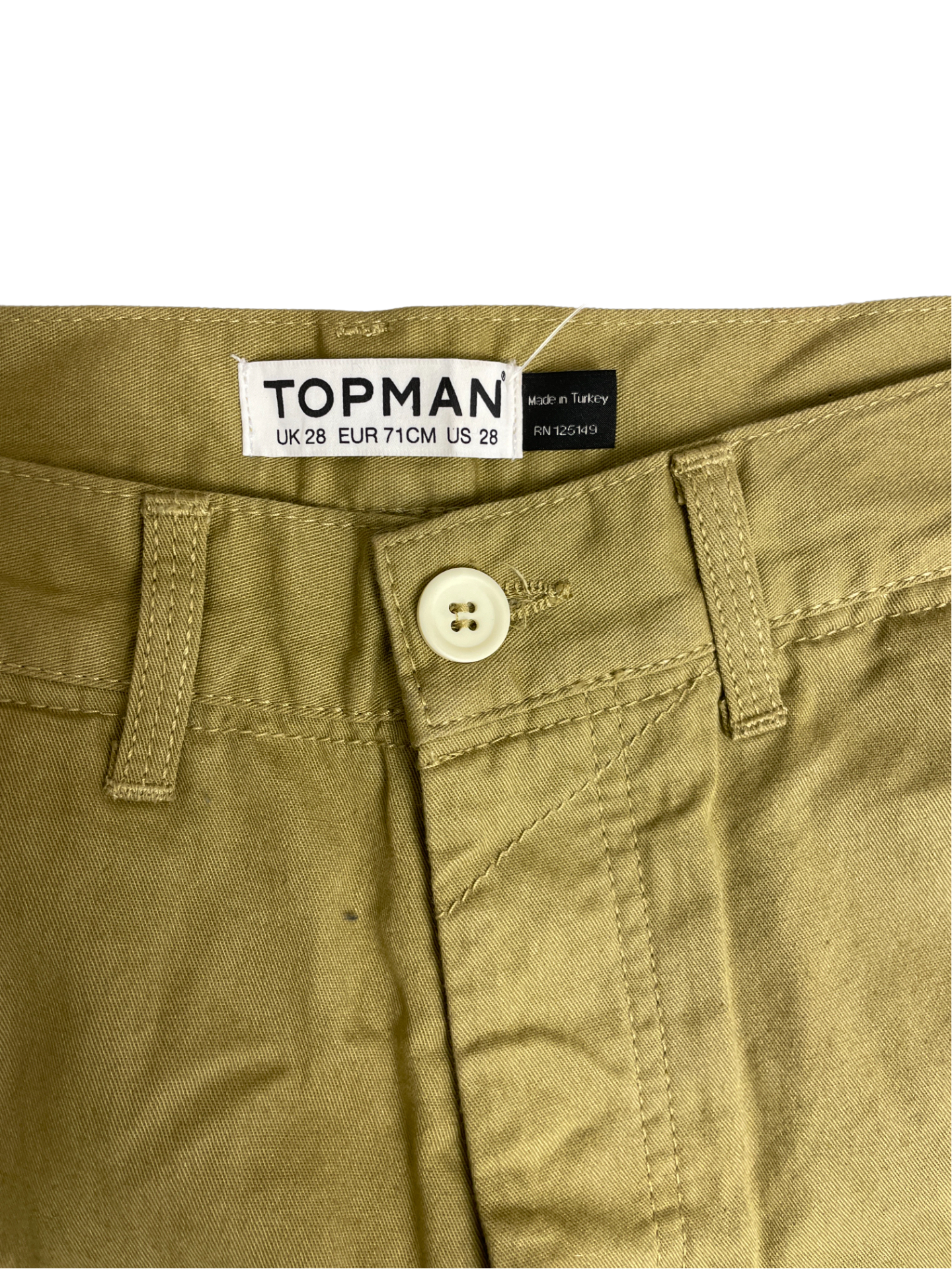 Rubynee Vintage y2k mens topman stretch brown chinos short