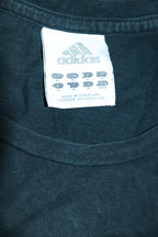 Vintage men's black Adidas graphics short sleeve tees in M|L 27 W21|SKU 6557