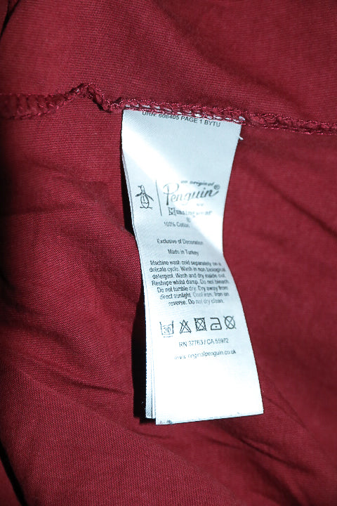 Vintage men maroon red penguin original plain short sleeve tees in S|L22 W17|SKU 6558