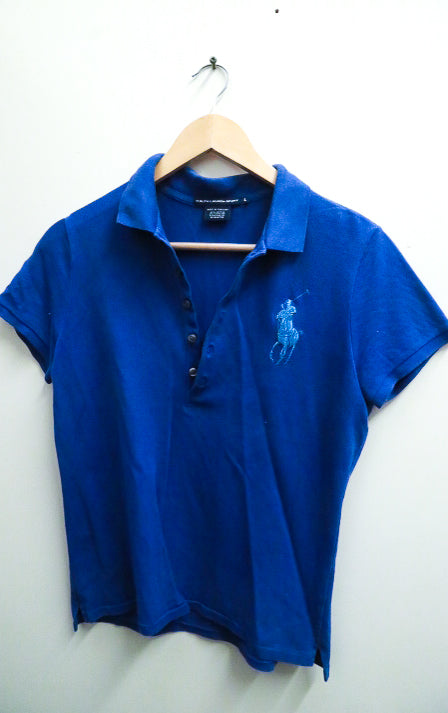 Vintage large blue polo ralph lauren polo shirt