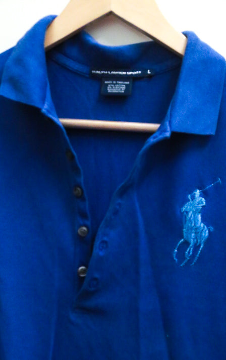 Vintage large blue polo ralph lauren polo shirt