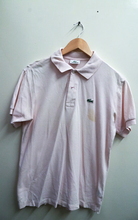Vintage lacoste pink regular fit polo shirt size M