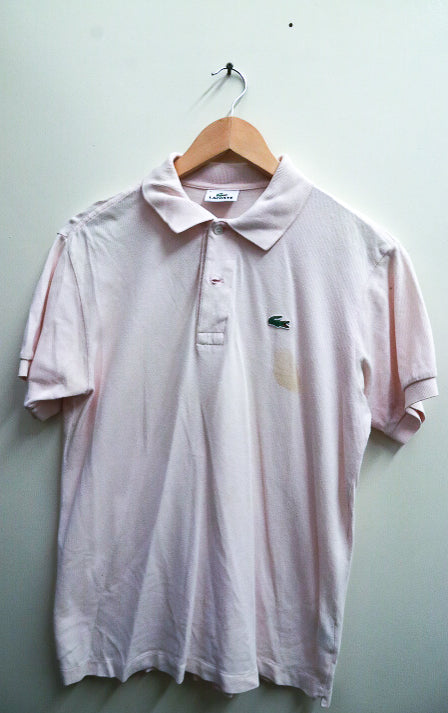 Vintage lacoste pink regular fit polo shirt size M