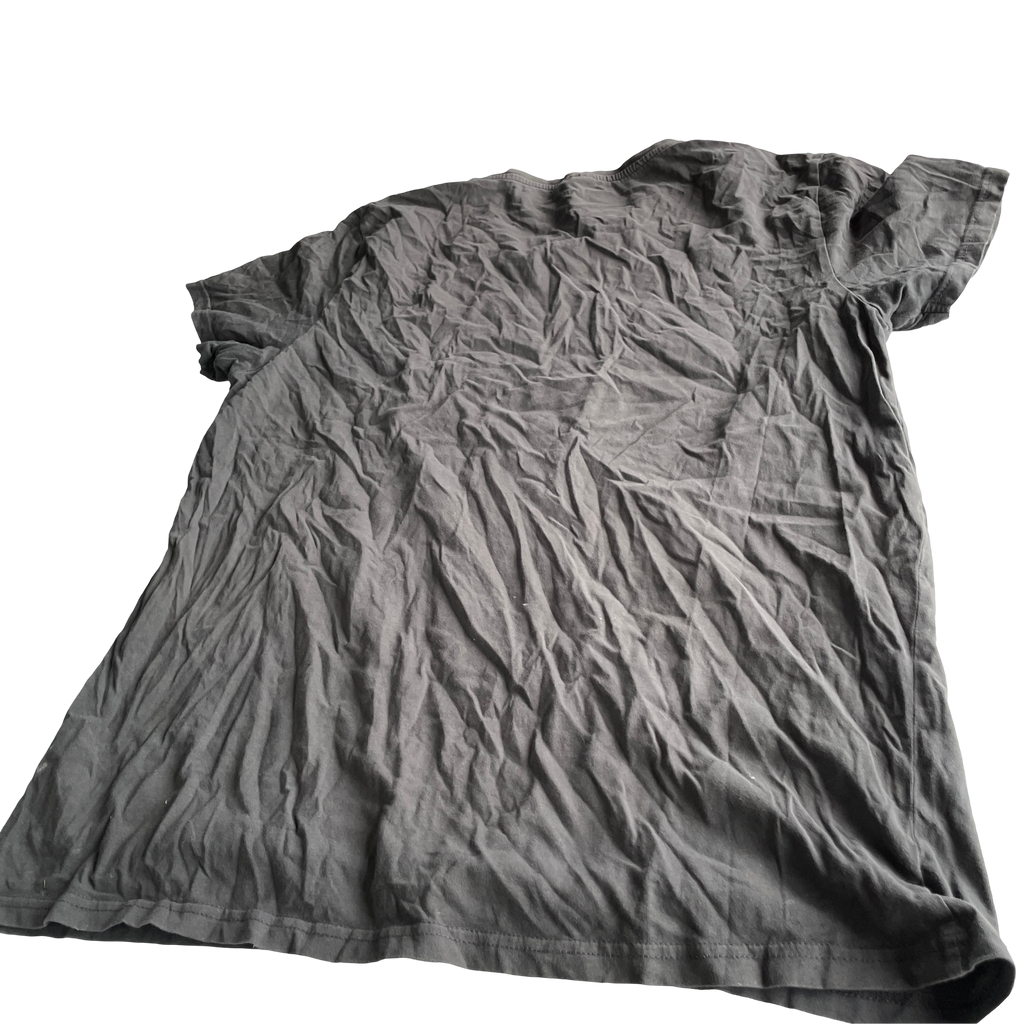 Alphar one retro-rocker-graphic-print-t-shirt-charcoal-grey black t shirt in size XXL L 30 W 22