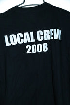 Vintage men Fruit of the loom local crew 2008 print black tees in L|L31 W21|SKU 6559