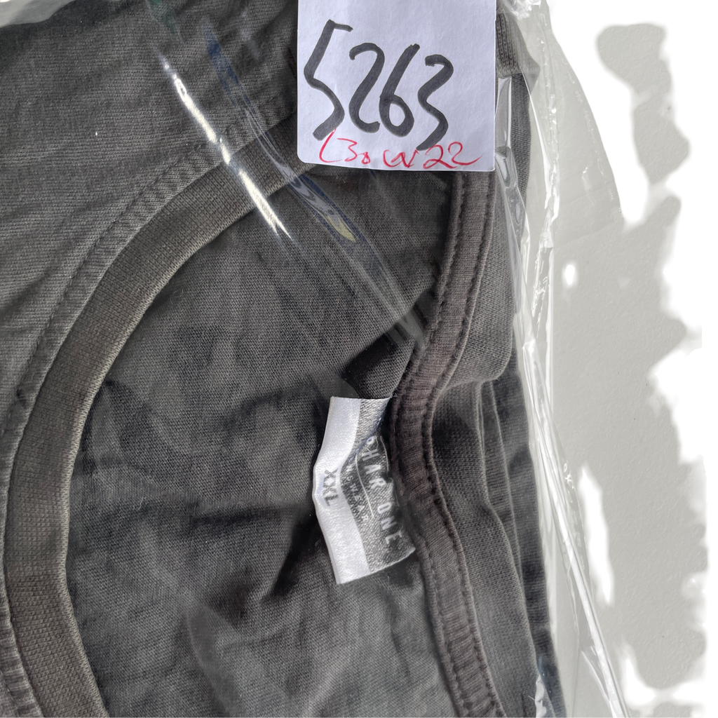 Alphar one retro-rocker-graphic-print-t-shirt-charcoal-grey black t shirt in size XXL L 30 W 22