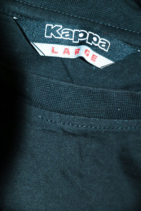 Vintage men plain black Kappa short sleeve tees in L|L31 W22|SKU 6561