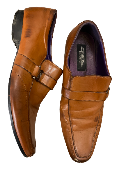 Rubynee Vintage y2k mens slip on oxford brown shoe