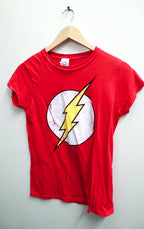 vintage red flash icon graphics small tees