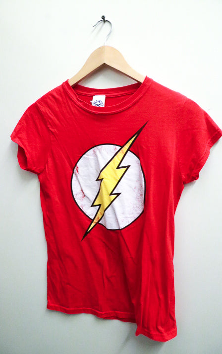 vintage red flash icon graphics small tees