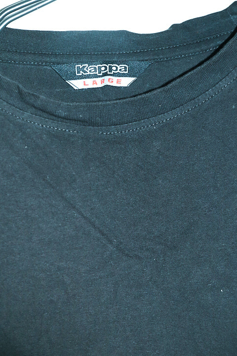 Vintage men plain black Kappa short sleeve tees in L|L31 W22|SKU 6561