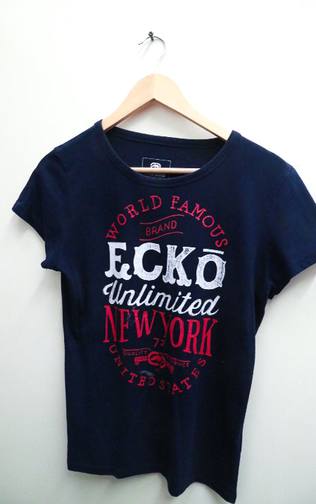Vintage world famous Ecko unlimited new york united state graphics large blue tees
