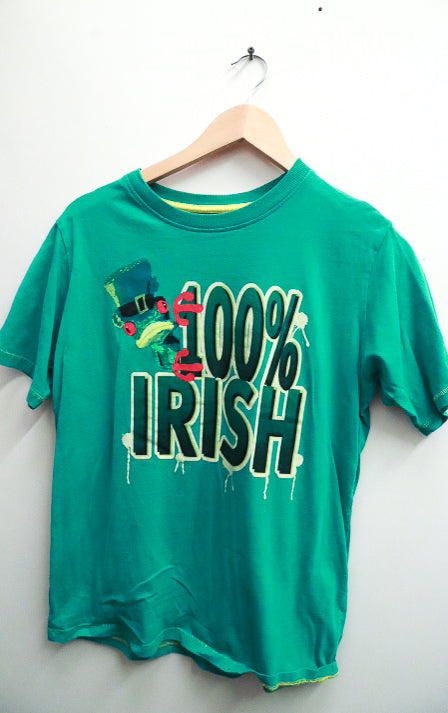 Vintage 100% Irish graphics green medium tees