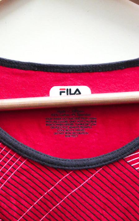 Vintage pink fila medium tank top