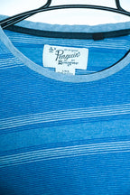 Vintage mens blus stripe Penguin Original short sleeve tees in L|L29 W22|SKU 6563