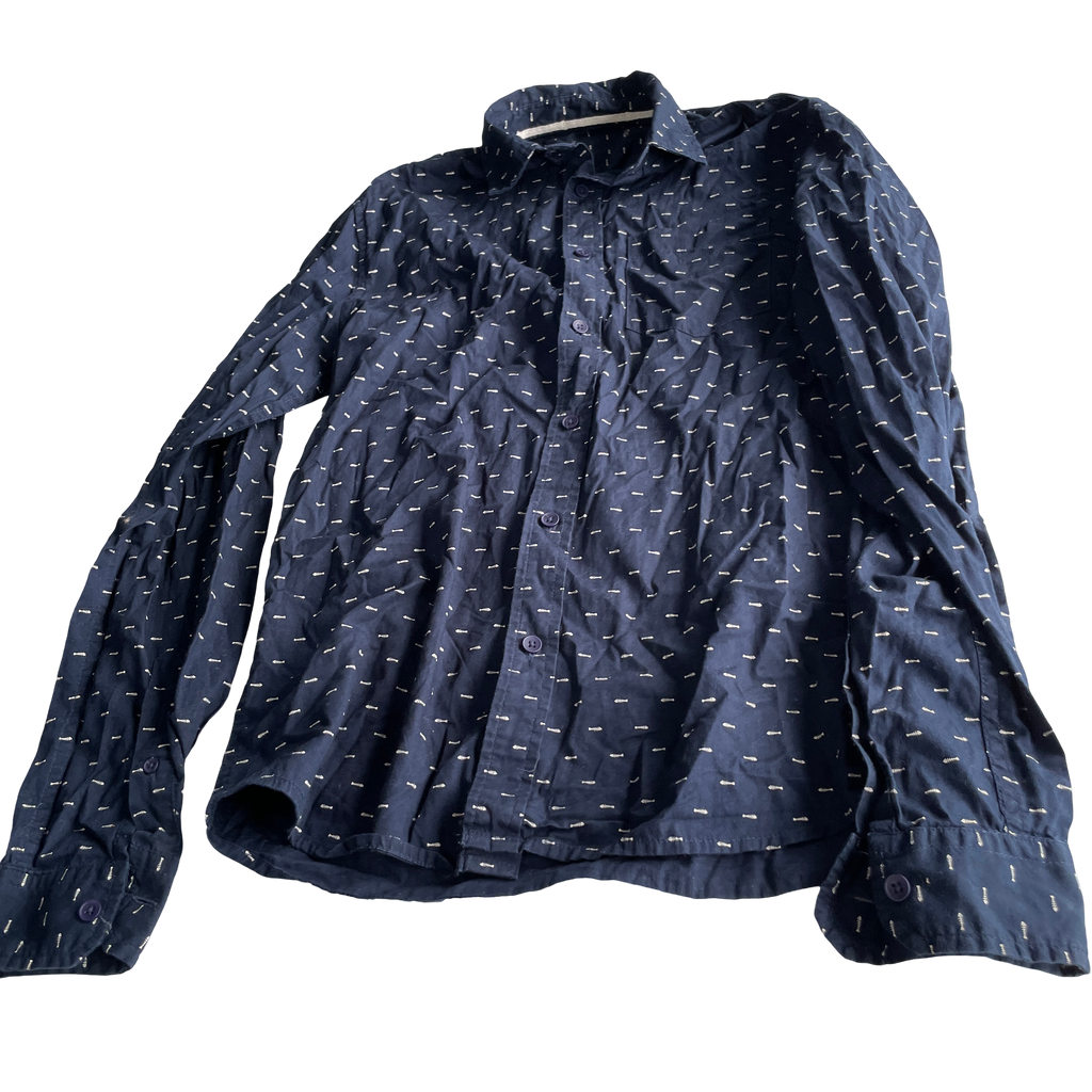 Navy and White Button-Down Shirt