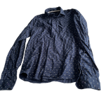 Navy and White Button-Down Shirt