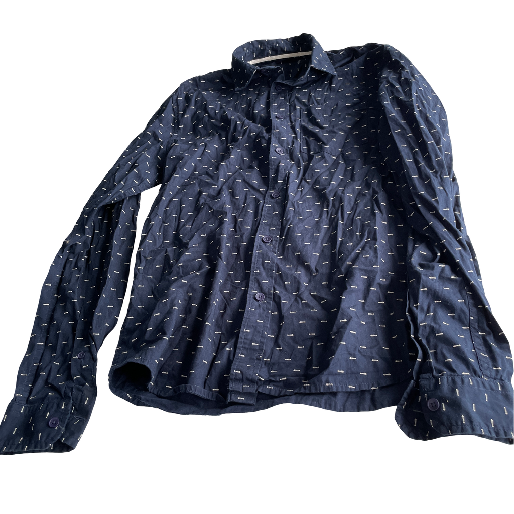 Navy and White Button-Down Shirt